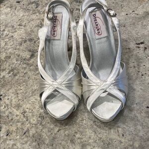 Silver Strappy Slingback Heels